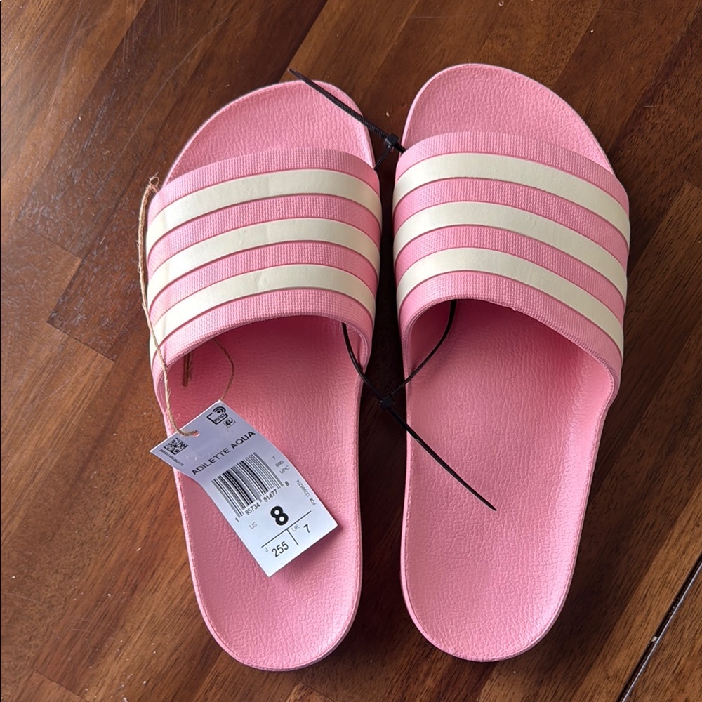 NWT Adidas Adilette Aqua Women's Pink Slide Sandals